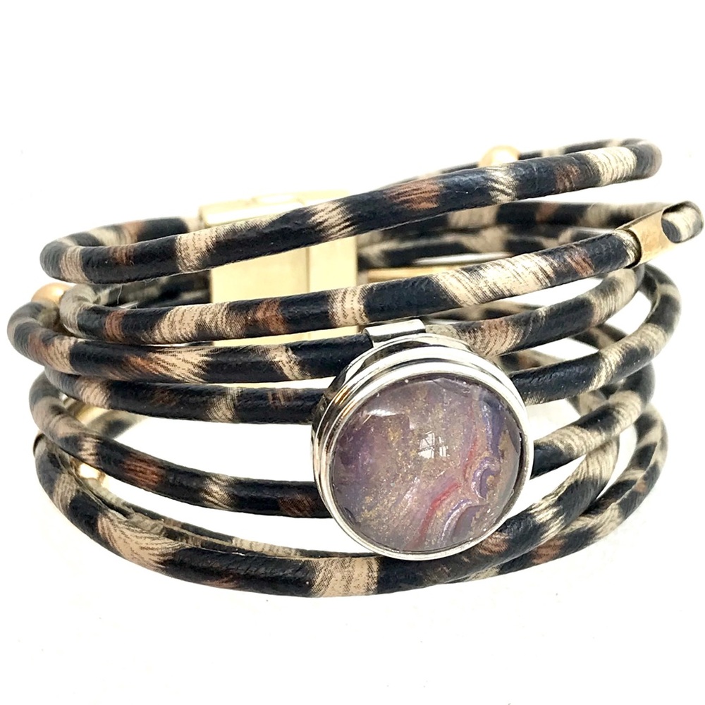 Leather snap bracelet Handmade 20mm snap SB20